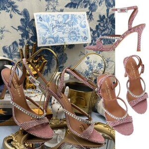 🆕 KURT GEIGER LONDON 🧿 NWOB Crystal Embellished Strap Sandal, Pink - Sz 7.5